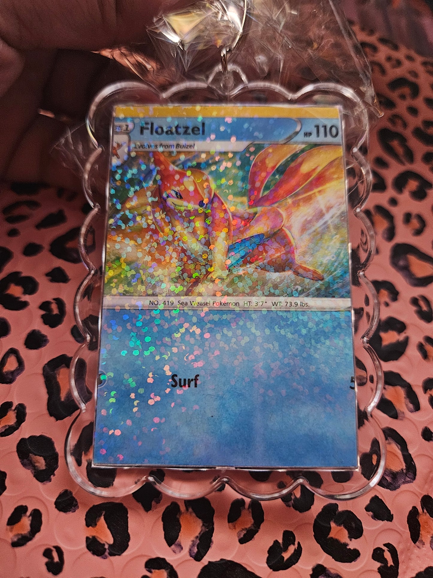 Floatzal pokemon card keychain