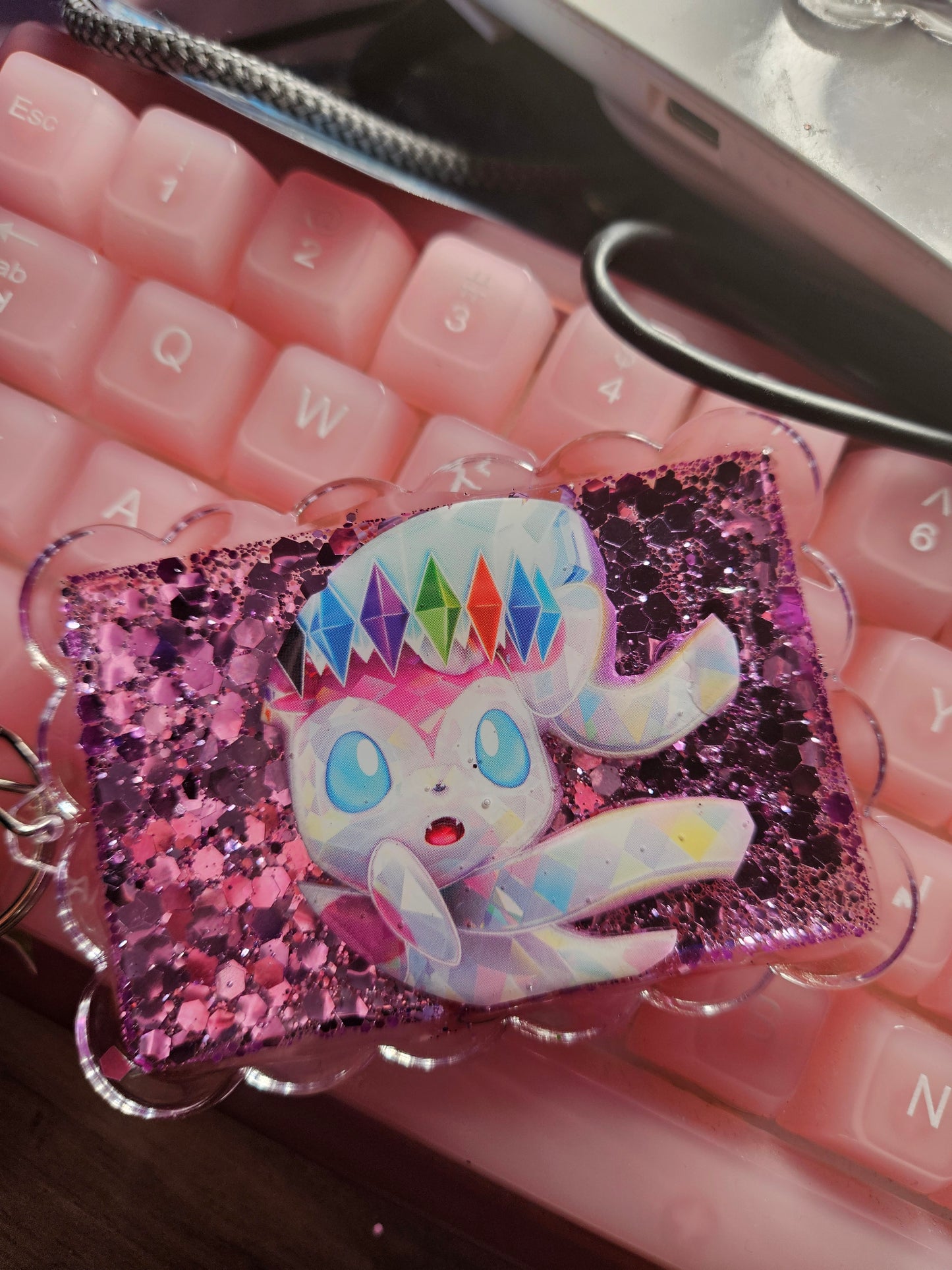 Espeon ex pokemon keychain