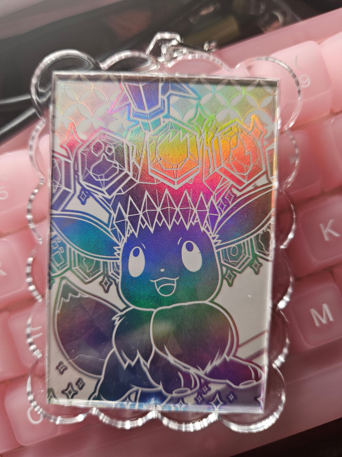 Prismatic evee keychain