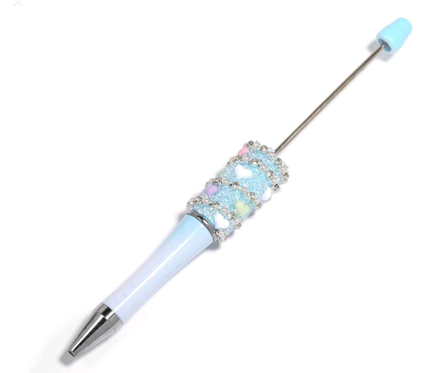 Baby blue beadable pen